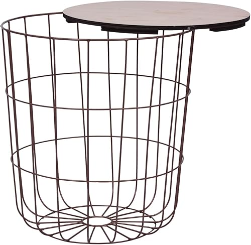 Miniatura 2 de GOLINPEILO Moderno juego de mesa auxiliar de cobre de 3 piezas con mesa redonda de madera maciza y marco de hierro recubierto de polvo, mesa