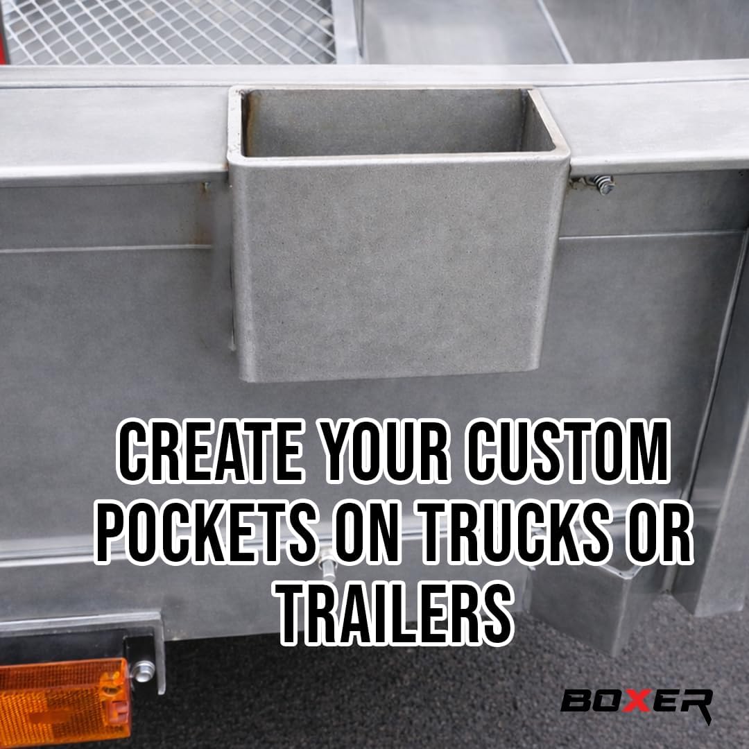 Boxer Heavy Duty Weld On Steel Stake Pocket Anchors for Flatbed Trailers and Trucks - 2x4 Weld On Steel Bracket 4 Pack