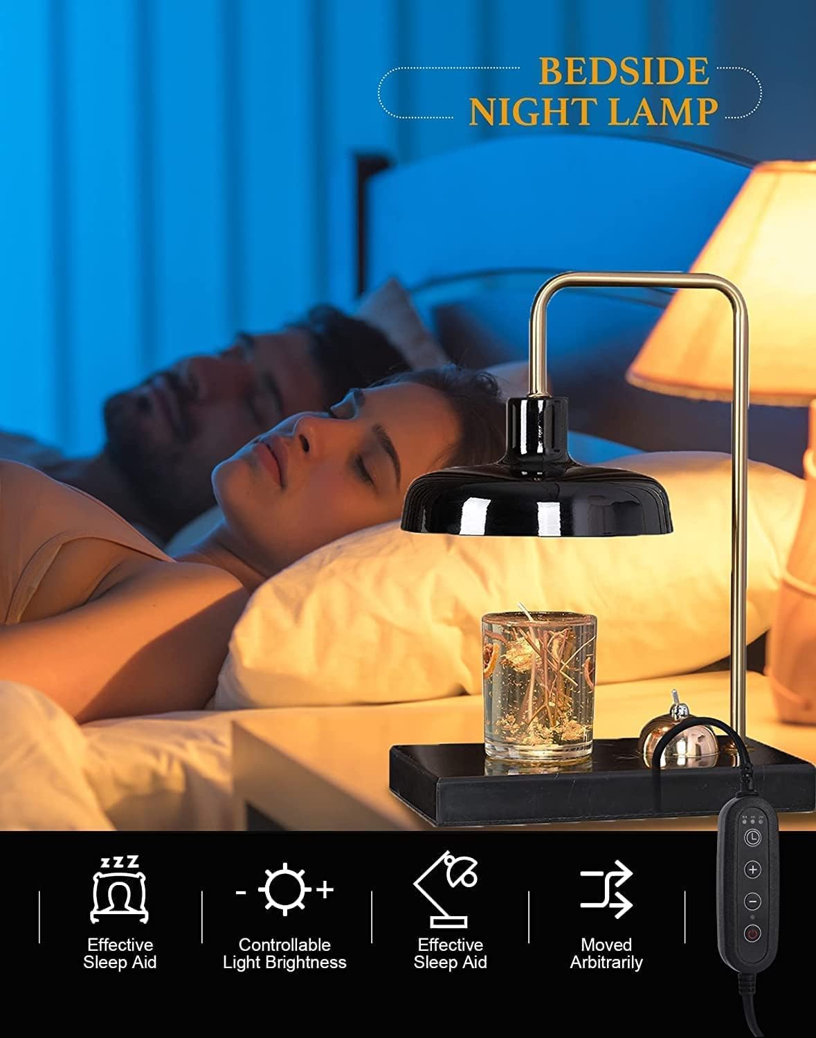 LIOONS Stylish Candle Lamps European Style Melting Wax Lamp Marble Candle Lamp with Timer and 2/4 Hours/8 Hours Dimming Candle Warmer Lamp Room Decor Home Decoration