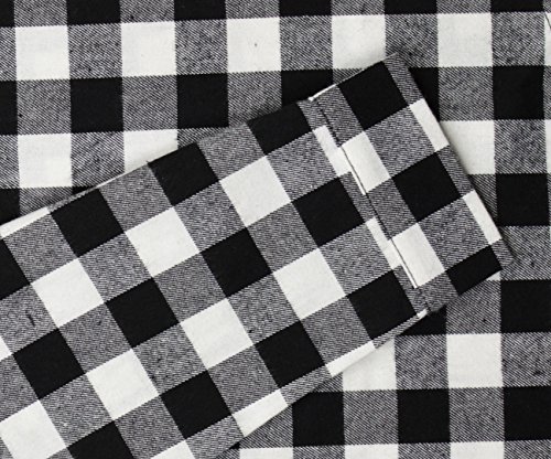 Women Blouses Tops Buffalo Check Plaid Long Sleeve Collar Neck Casual Button Down Shirts Black Xxl #TOP3