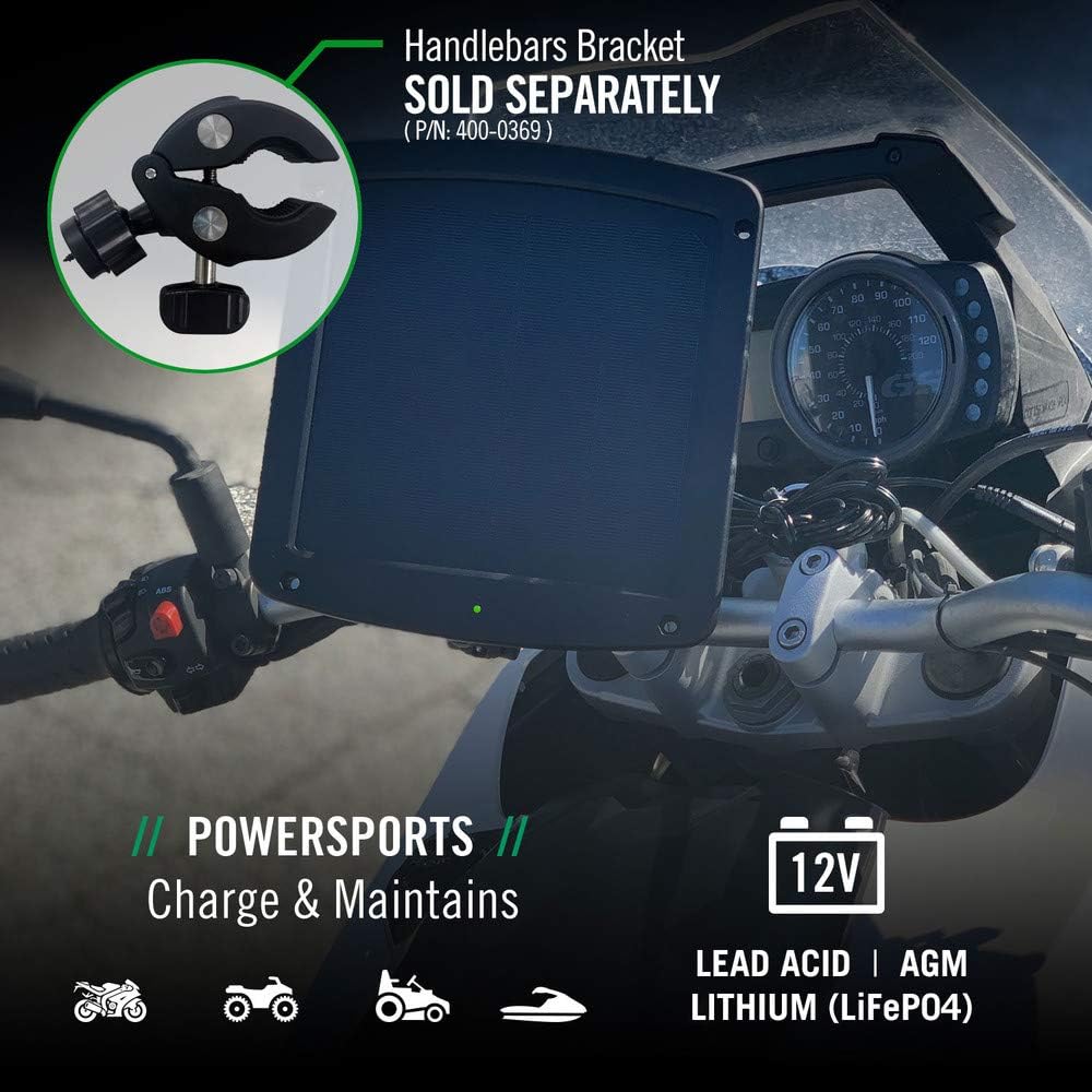 Battery Tender 5 Watt Solar Panel 12V Battery Charger with Charge Controller - IP67 Weatherproof - Windshield Mountable for Motorcycles, Cars, SUVs and Campers - 021-1171
