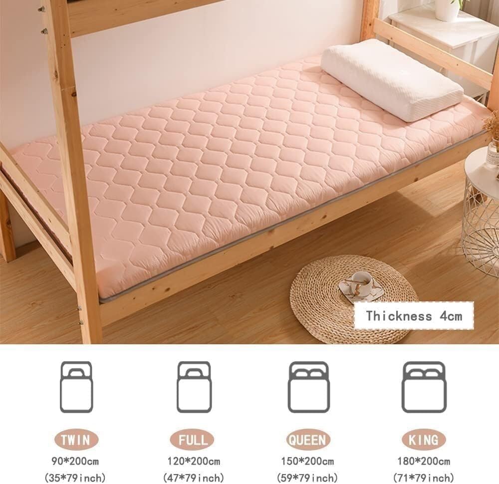 Japoński materac futon pogrubiony i składany dla łatwego przenoszenia idealny do akademików domów hoteli kempingowych - wygodne i przenośne rozwiązanie do spania.