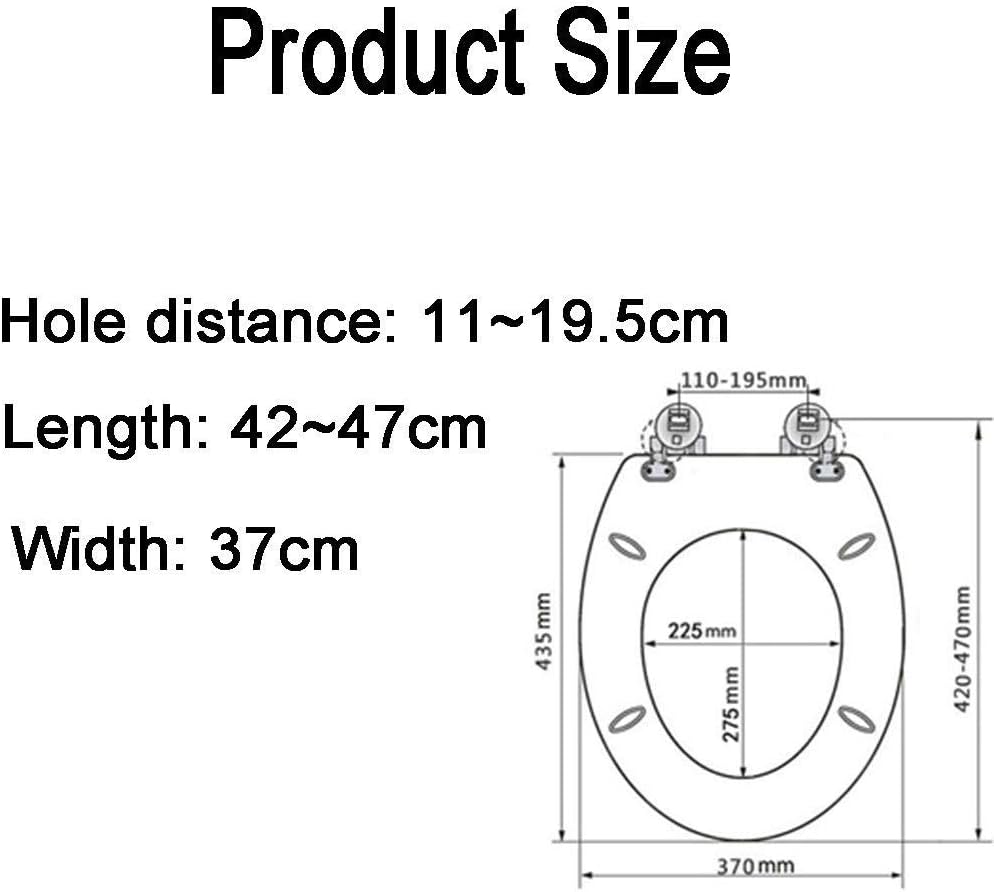Toilet Seat Art Lid - Durable Solid Wood Cover for Family Bathrooms - Universal O/V/U Shape - Ultra Resistant & Top Fixed (E)