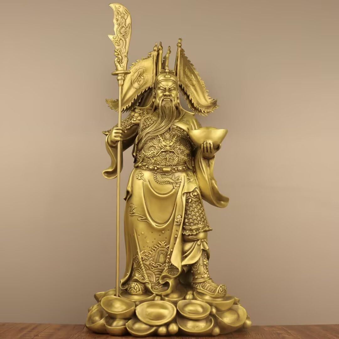 Dytartzx Pure Copper Statue of Guan Gong, The Chinese of Wealth, feng Shui and Martial Arts, The of Wealth