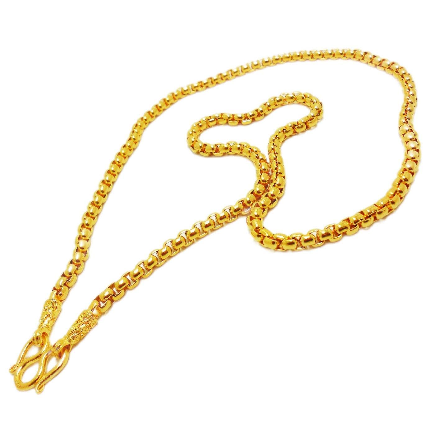 arrawana77 Chain 22k 23k 24k Thai Baht Yellow Gold Gp Necklace 24" 55 Grams 4.5 mm Jewelry