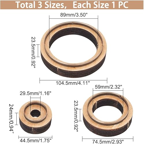 Miniatura 2 de GLOBLELAND Juego de 3 troqueles de corte de cuero, troqueles de madera para cortador de cuero, troqueles de base de madera para manualidades de