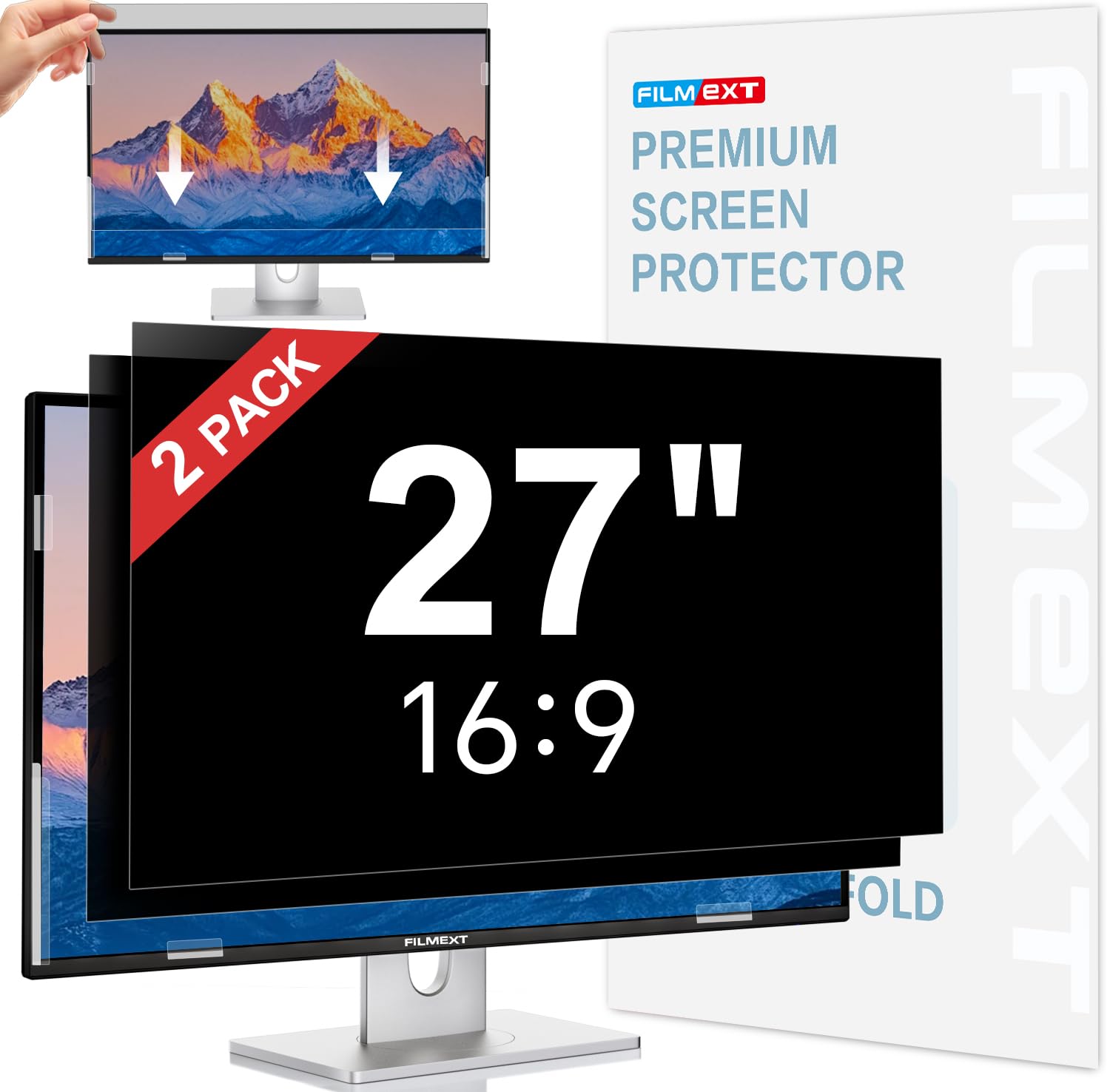 Photo 1 of [2 Pack] Privacy Screen for Computer Monitor 27 Inch 16:9 Aspect Ratio