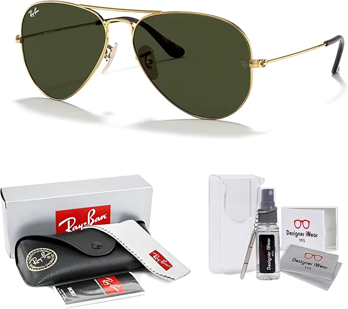 Amazon.com: Ray-Ban RB3025 AVIATOR LARGE METAL 181 62MM Gold