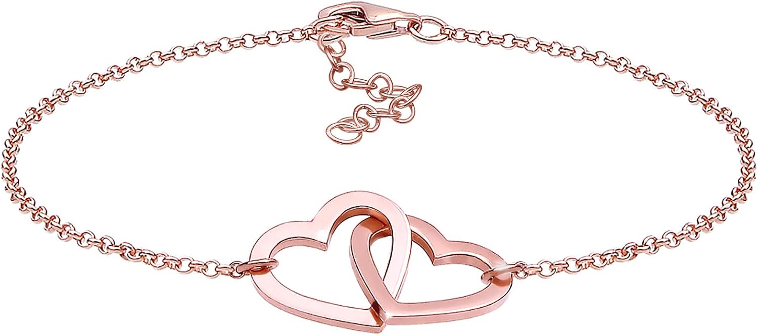 Elli Women's 925 Sterling Silver Xilion Cut Bracelet of Length 18 cm