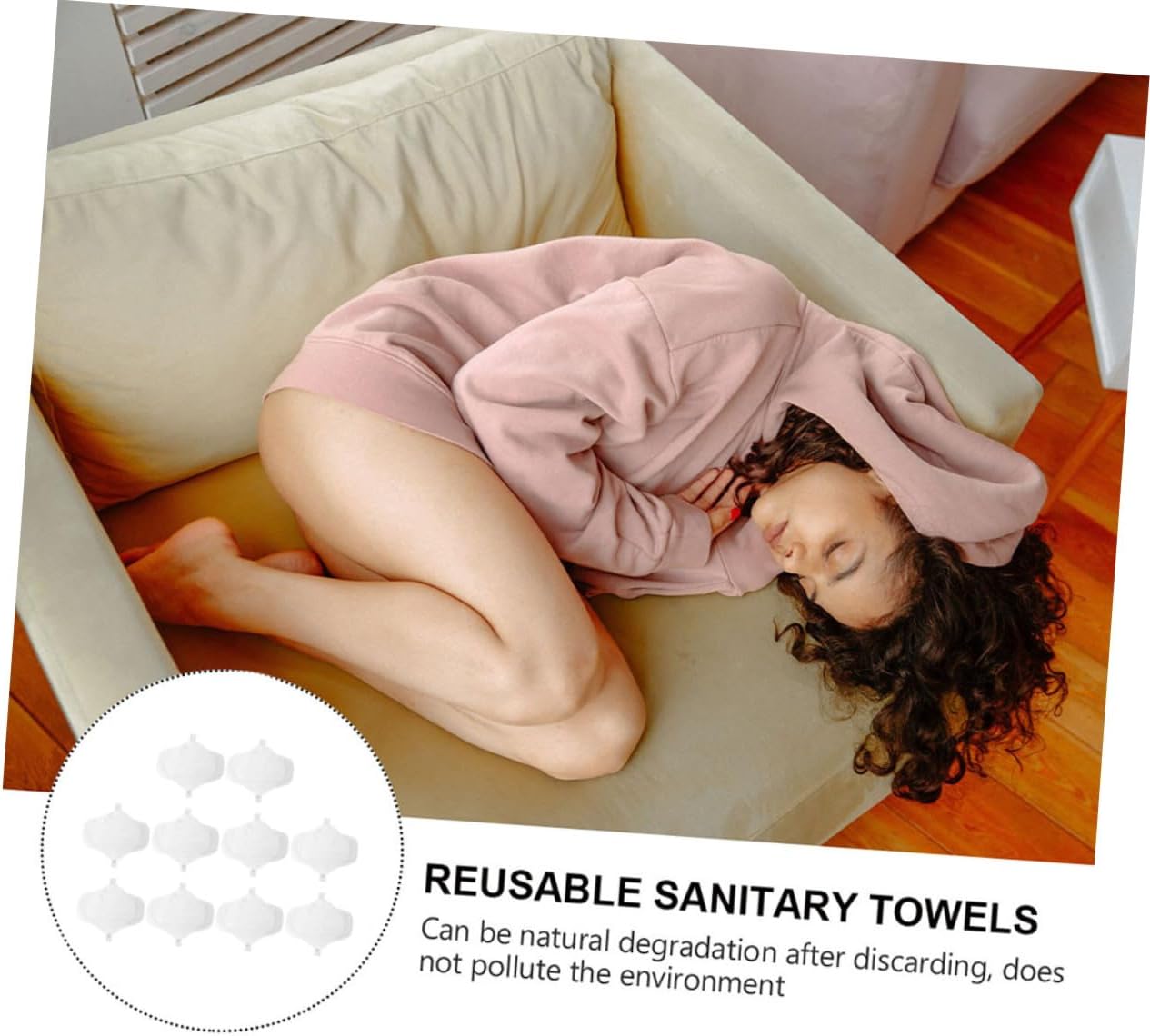10pcs Washable Cotton Sanitary Napkins with Snap Design for Menstrual Periods Breathable Reusable Pads for Women Puerpera Comfortable Sanitary Towels for Heavy Flow and Everyday