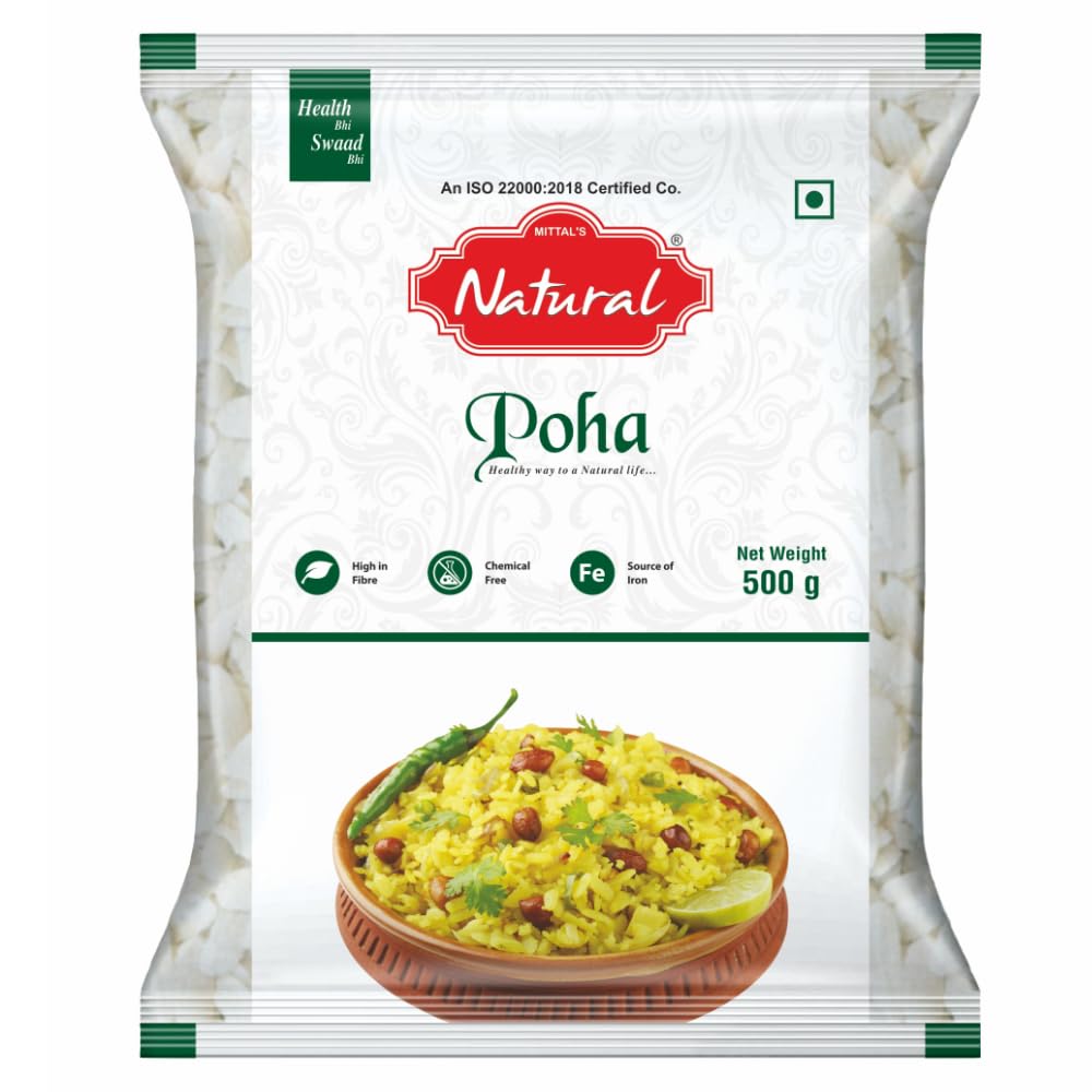 Natural Poha/Chiwda | Flattened Rice | White Thick Poha - 500g Pack | High-Fibre Rice Flakes | Wholesome Breakfast Delight (B0DD4GMHTD) Amazon Price History, Amazon Price Tracker
