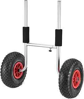 Kayak Assault Boat Transporter Kayak Carrier Cart 50KG Loading Capacity Foldable Kayak Trolley Energy- saving Two- wheeled Carrier Cart for Kayak Canoe Boat