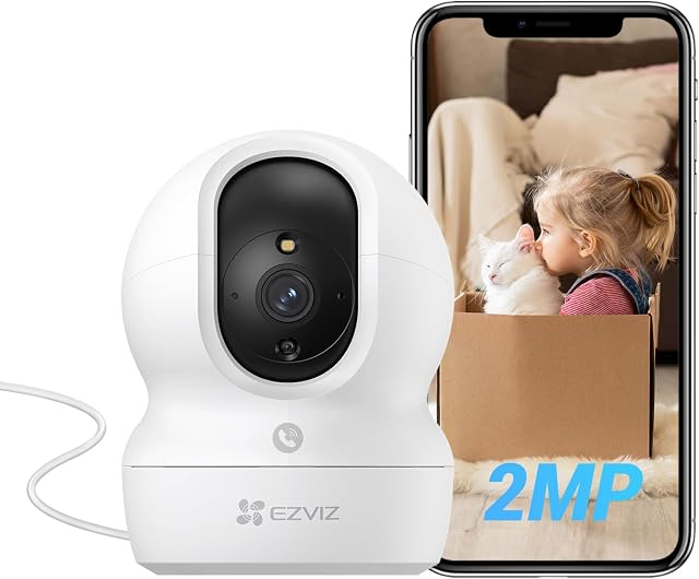 EZVIZ Indoor Security Camera, One-Touch Call, Camera Surveillance Interieur with Phone App, Color Night Vision, Auto Tracking, Sound/Human Detetction, 2-Way Audio, Google Alexa, CP1 Pro 1080P