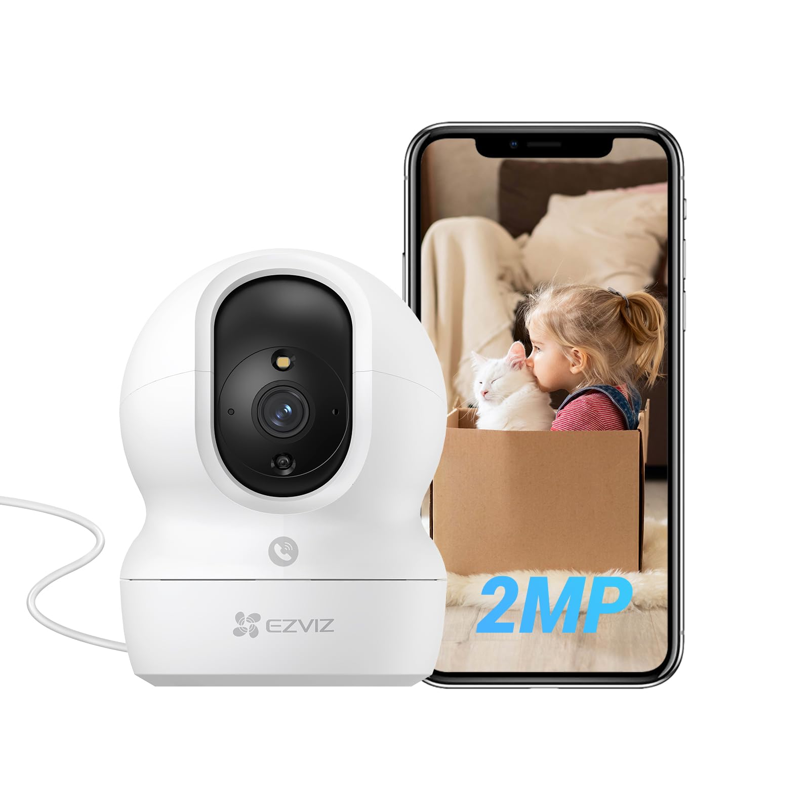 Ezviz CP1 Pro 1080P Telecamera Di Sorveglianza Wifi Interno, Telecamera 360° Con Rilevamento Umano, Monitoraggio Intelligente, Audio Bidirezionale, Rilevamento Del Rumore, Visione Notturna-image