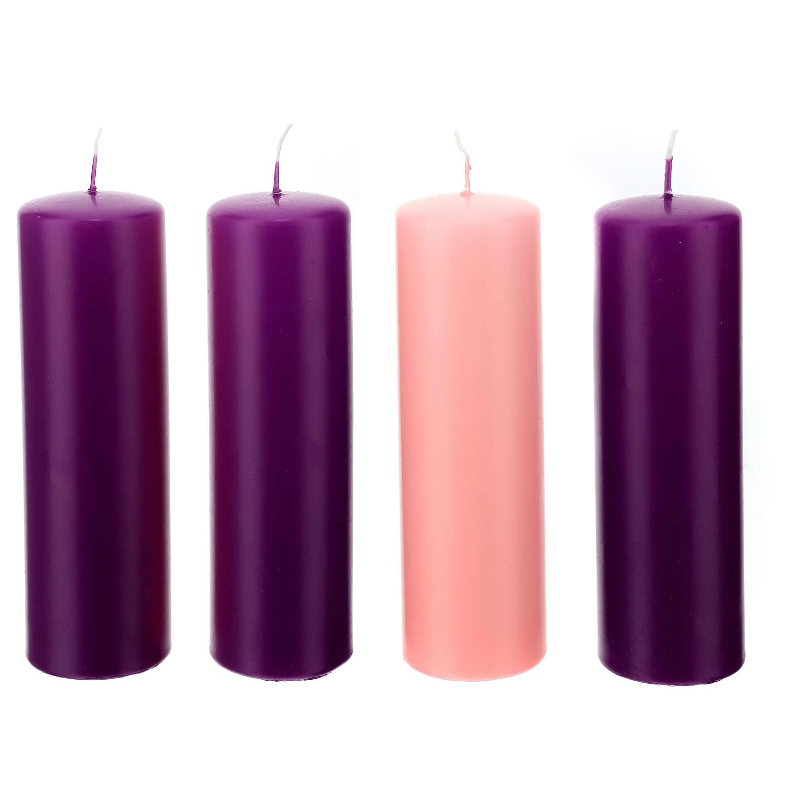 Kit corona Avvento candele liturgiche opache 20x6 cm