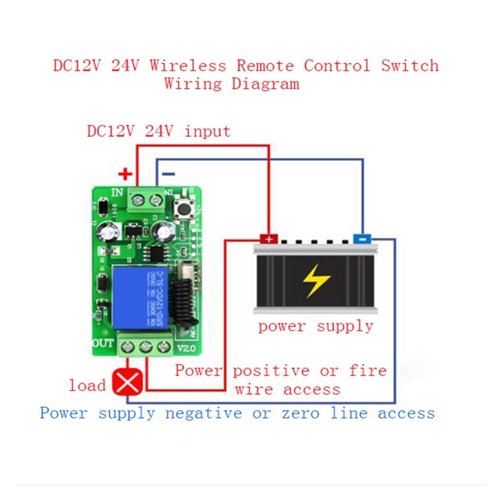 3000m DC12V 24V 1CH 1 CH Bezprzewodowy Pilot Zdalnego Sterowania Przełącznik Światła LED Wyjście Przekaźnikowe Nadajnik I Odbiornik Radiowy RF Stabilny Sygnał Precyzyjne Sterowanie(DC12V)
