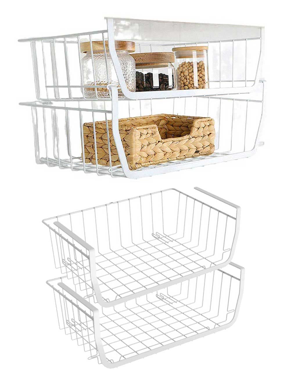 SERENITA Under Shelf Storage Basket hanging pantry shelves