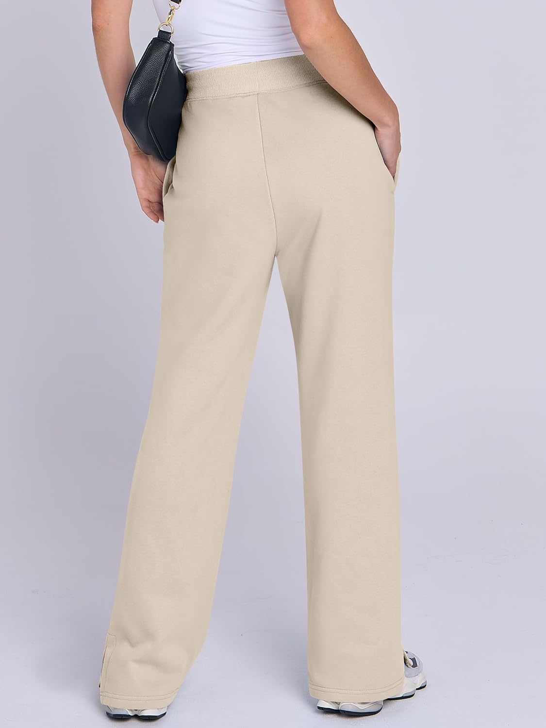 ANRABESS Women's Wide Leg Pants High Waist Drawstring Sweatpants Joggers with Pockets - Image 5