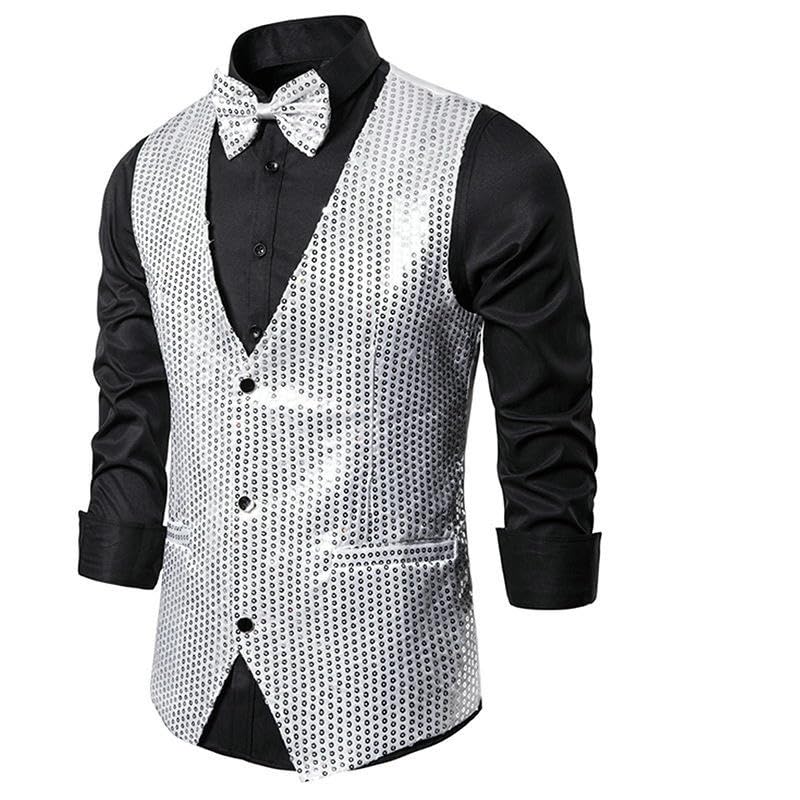 Chaleco de lentejuelas dorado para hombre para destacar en eventos 3