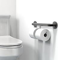 Vista 9 de Barra de agarre compatible con ADA con soporte para papel higiénico (2 megarrollos), soporte de peso de 500 libras, 1-1/4 x 16 pulgadas para montaje