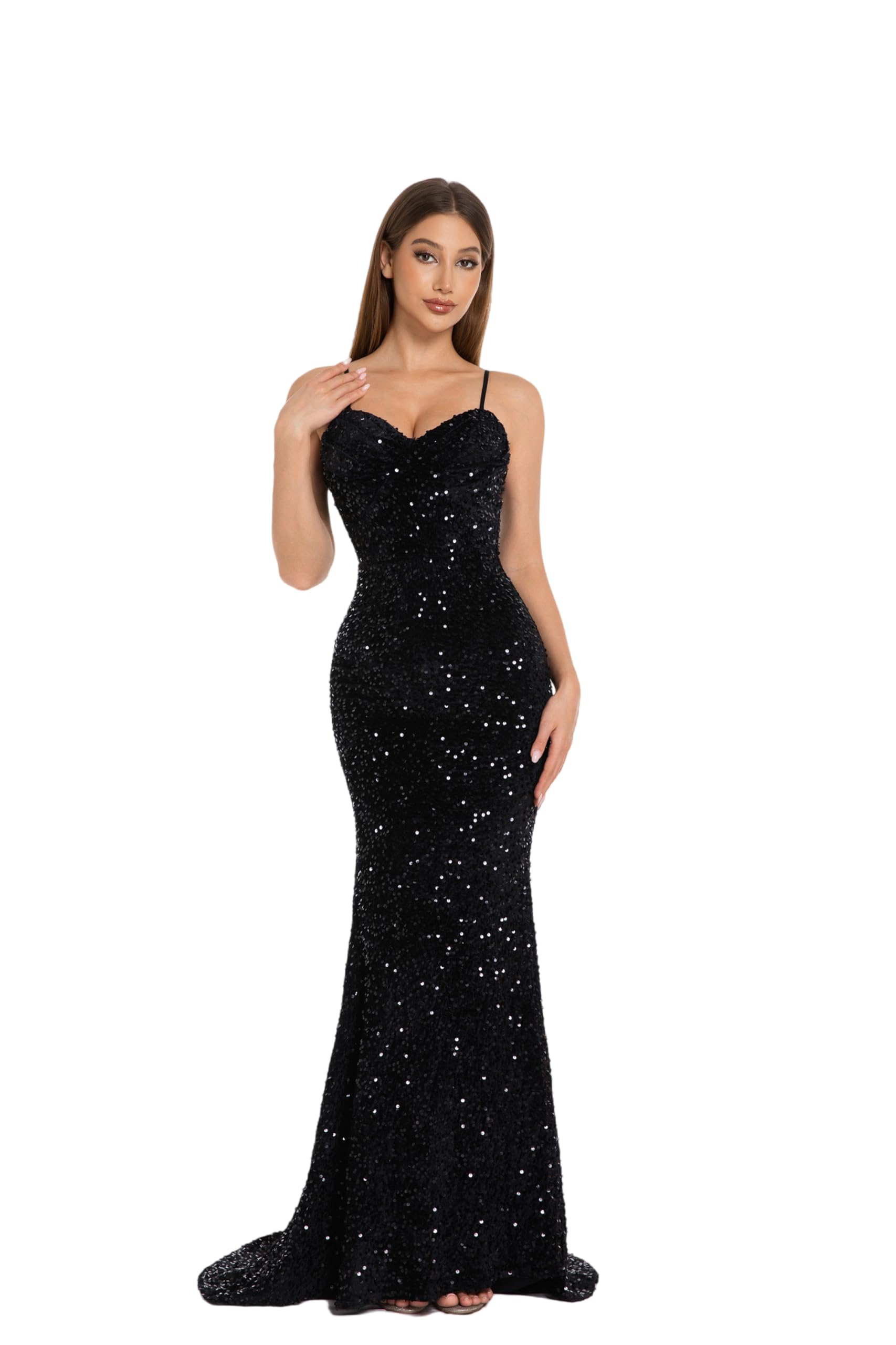 Evening Formal Dresses for Women Sequin Prom Wedding Guest Cocktail Dress Party Sexy Maxi Elegant Bodycon Night Gown