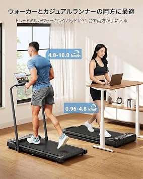 THERUN Walking Pad & Room Runner 2 in 1 Folding Treadmill Under Desk Walking with Handle Running 2.5HP Quiet 16 Home Use