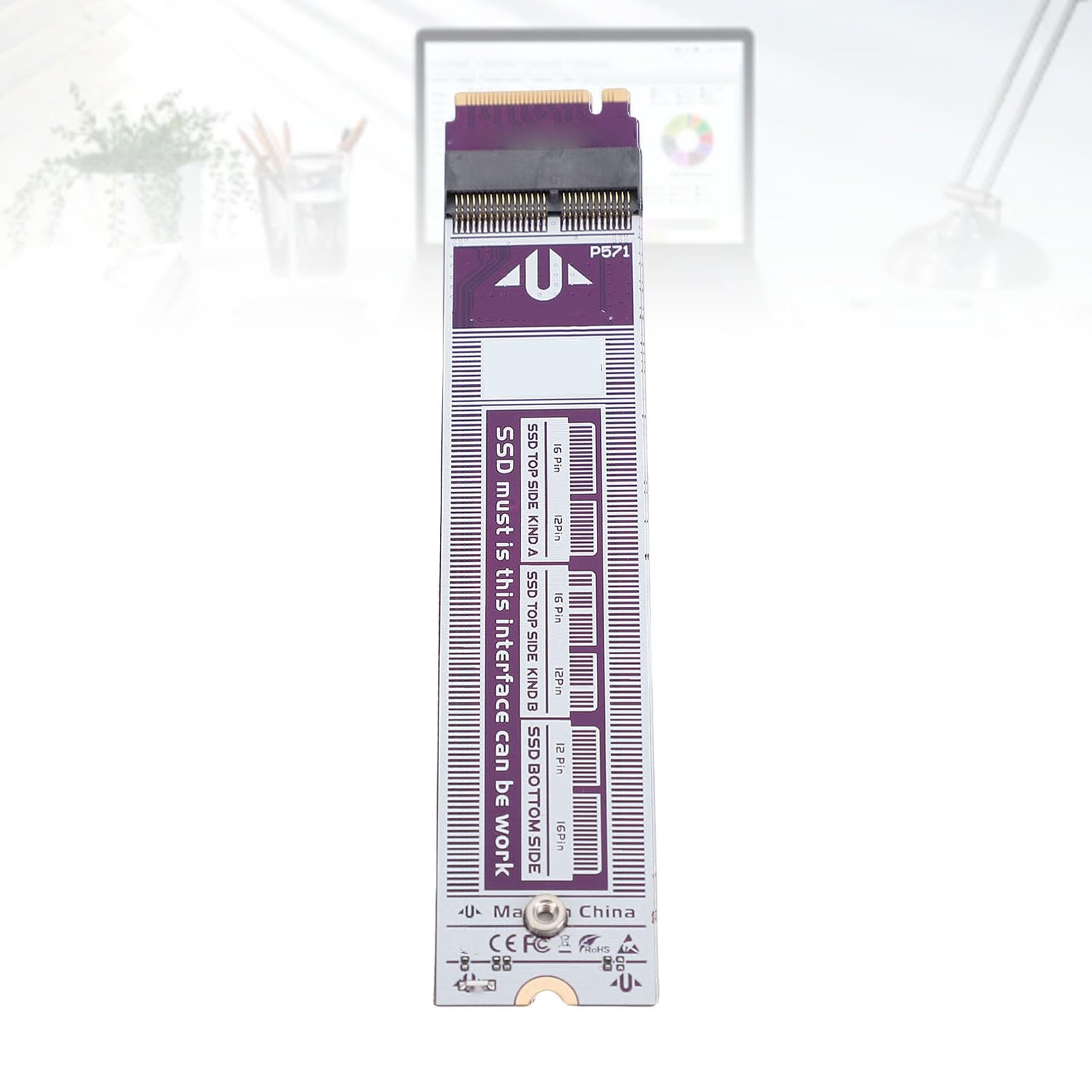 Zunate M.2 NVMe SSD Adattatore 12pin 16pin Convertitore NVMe SSD Reader per Mac Book Air Pro 2013 2017, con Cablaggio di Precisione, Trasferimento Dati Stabile