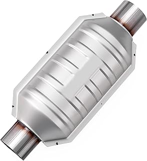 ASOPARTS 2.25" Universal Catalytic Converter, 2.25" Inlet/Outle Cat Converter with Heat Shield and O2 Port