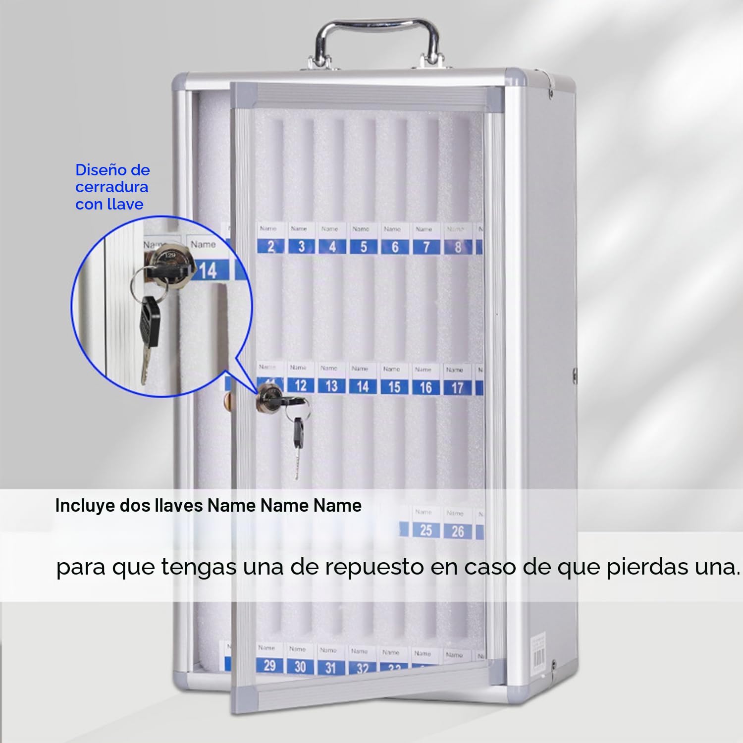 Armario De Almacenamiento Para Teléfono Móvil,Armario De Almacenamiento Aluminio,Para Teléfono Móvil Con Asa Montable En Pared Para Colegio, Aula, Oficina, Examen (36 Ranuras/Plateado)