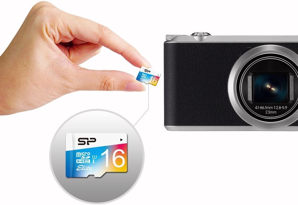 SP Silicon Power 16GB MicroSDHC UHS-1 Class10, Elite Flash Memory Card with Adapter (SP016GBSTHBU1V20SP)