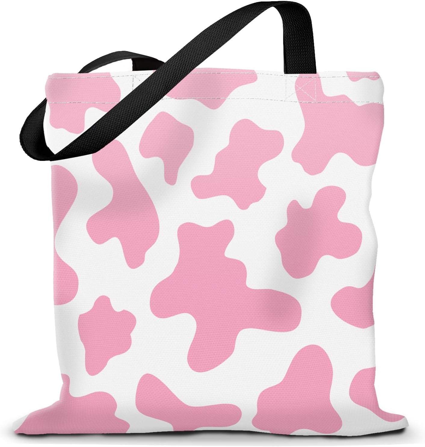 Canvas Tote Bag for Women，Cute Heavy-Duty Shoulder Bag with Zipper Pocket -Travel Tote for Grocery, Gym,Shopping