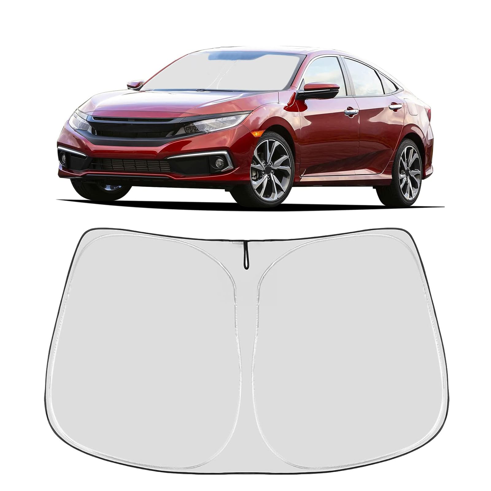 Proadsy Custom Fit 2016-2021 Honda Civic Windshield Sun Shade, Blocks Heat
