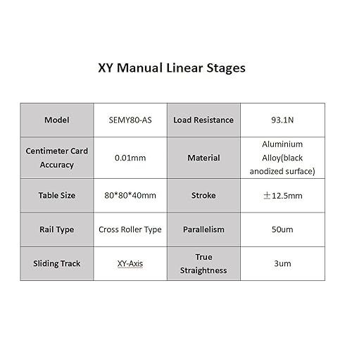 Miniatura 4 de XY - Etapa lineal, 3.150 x 3.150 x 1.575in, micrómetro de precisión XY, etapa lineal manual, rodillo cruzado precisión XY etapas lineales para