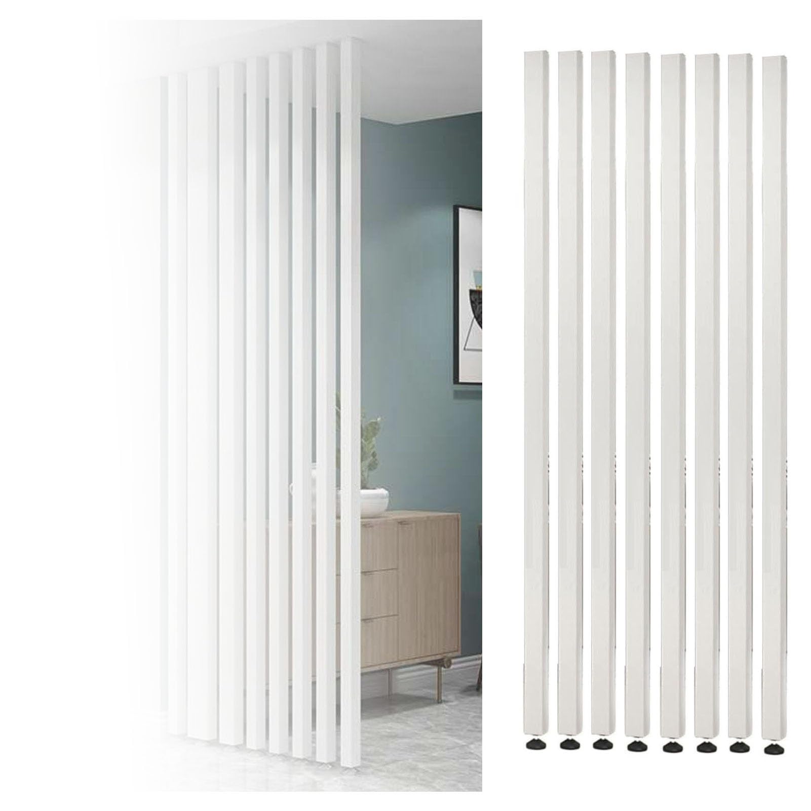 Colonne De Séparation en Bois sur Pied 8 Pièces avec Pieds Réglables Et Colonne Bureau Entrée Restaurant Design Décoratif Creux(Color 1,150cm/59in/4.92ft)