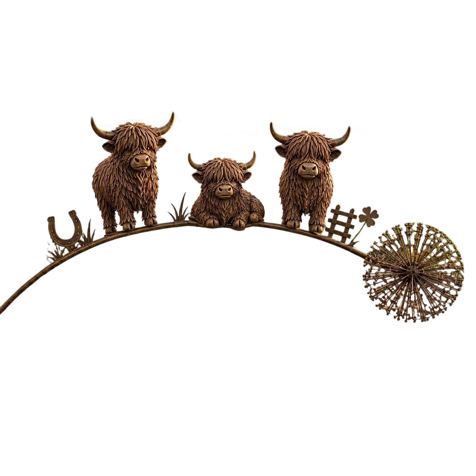 #D Robin Garden Stake Weather-Resistant Rustic Metal Bird Sculpture