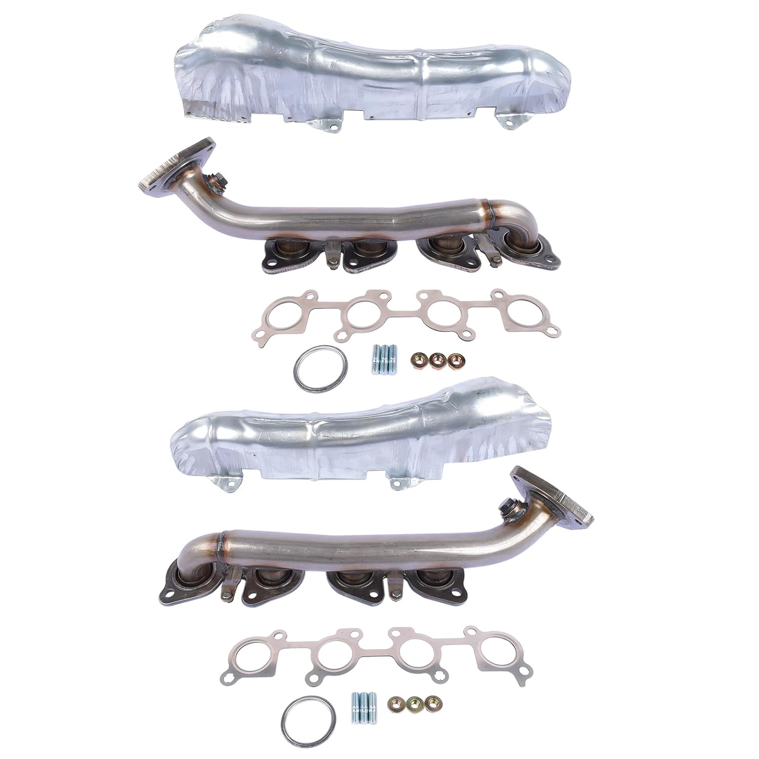 Left+ Right Side Exhaust Manifold w/Gasket Kit Replacement for Toyota 00-04 Tundra | 01-04 Sequoia V8 4.7L 674683 674684