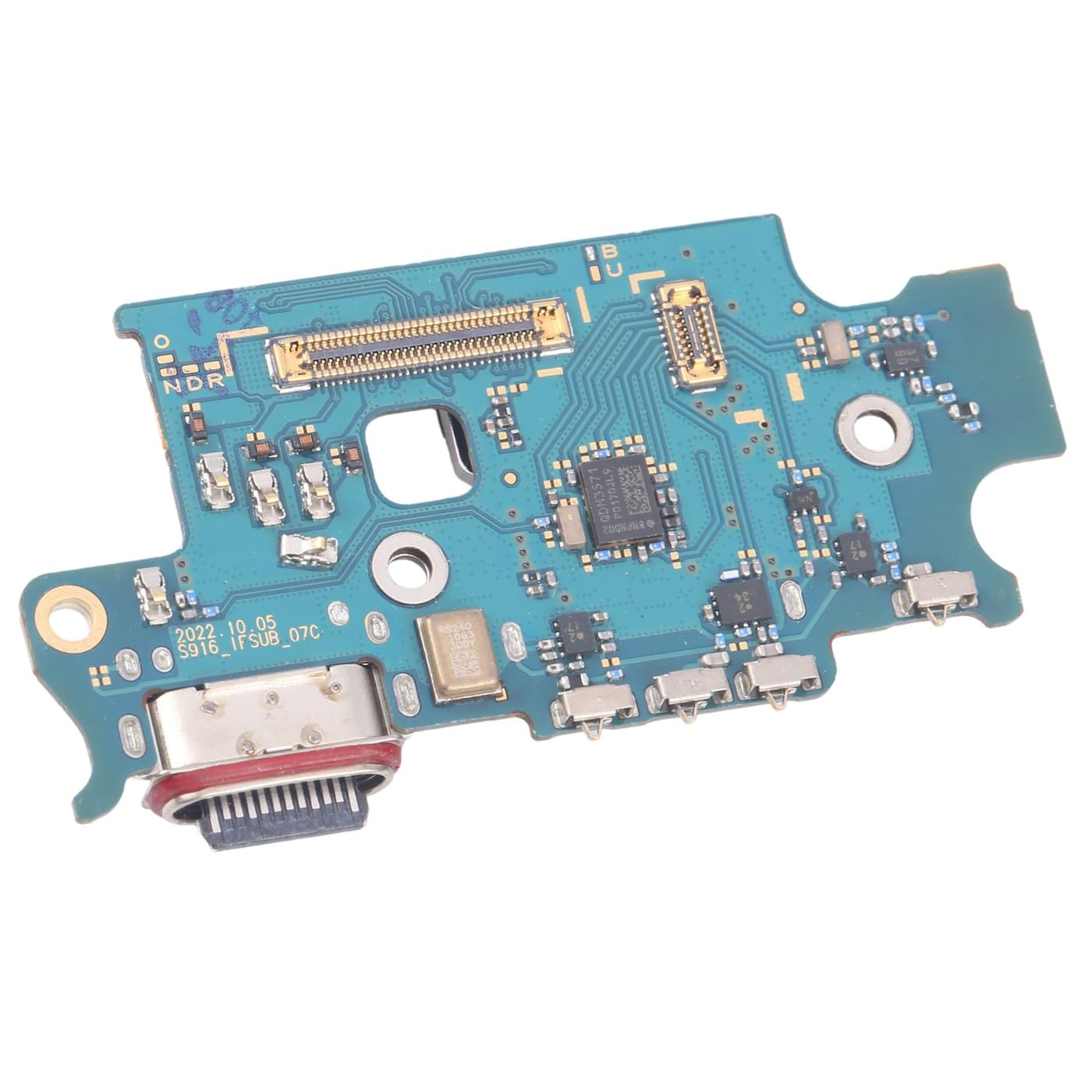 Connettore di ricarica USB C, lettore di schede SIM, antenna e microfono di ricambio per Samsung Galaxy S23 Plus SM-S916B (versione europea)
