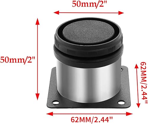 Miniatura 9 de Kyuionty Juego de 4 patas de acero inoxidable para muebles de 3 pulgadas, patas redondas ajustables de gabinete de 2 pulgadas de diámetro, patas de