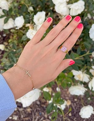 Elevated Faith Lilac Enamel Cross Ring