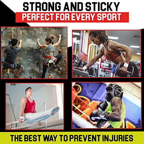 Summum Fit Athletic Tape White Extremely Strong: 3 Rolls + 1 Finger Tape. Easy To Apply & No Sticky Residue. Sports Tape For Boxing, Football Or Climbing. Enhance Wrist, Ankle & Hand Protection Now #TOP4