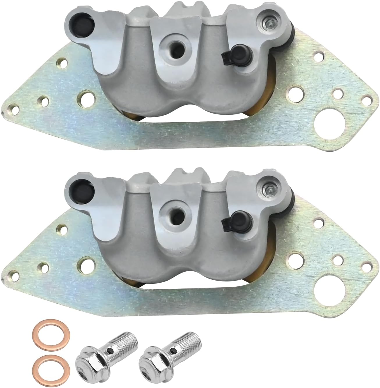 Front Brake Calipers with Pads 1912497 Left and Right Replacement for Polaris RZR 1000 XP XP4 S4 RS1 RZR 4 900 Ranger 1000 570 800 900 Diesel General 1000 Brutus Pro XD Replace# 1912498