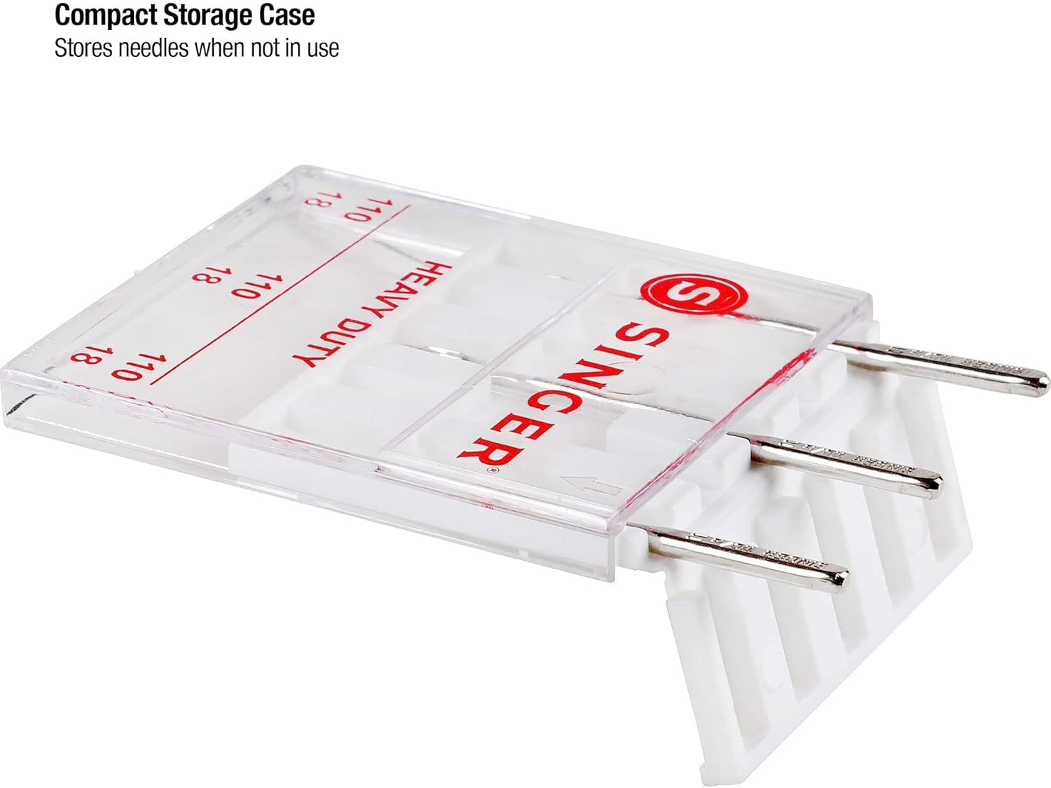 SINGER needles in compact storage case