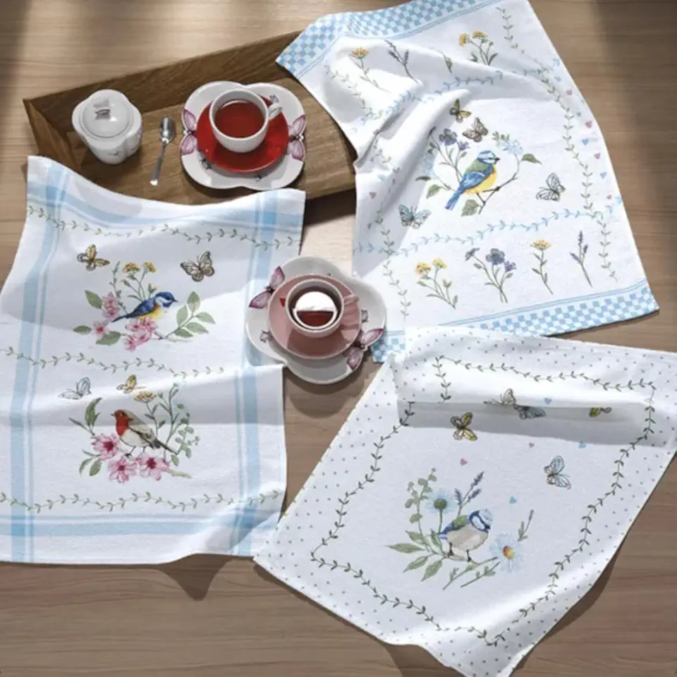 Kit 3 Panos de Prato Copa Atoalhado Cozinha Dohler Felpudo Prata (Jardim)