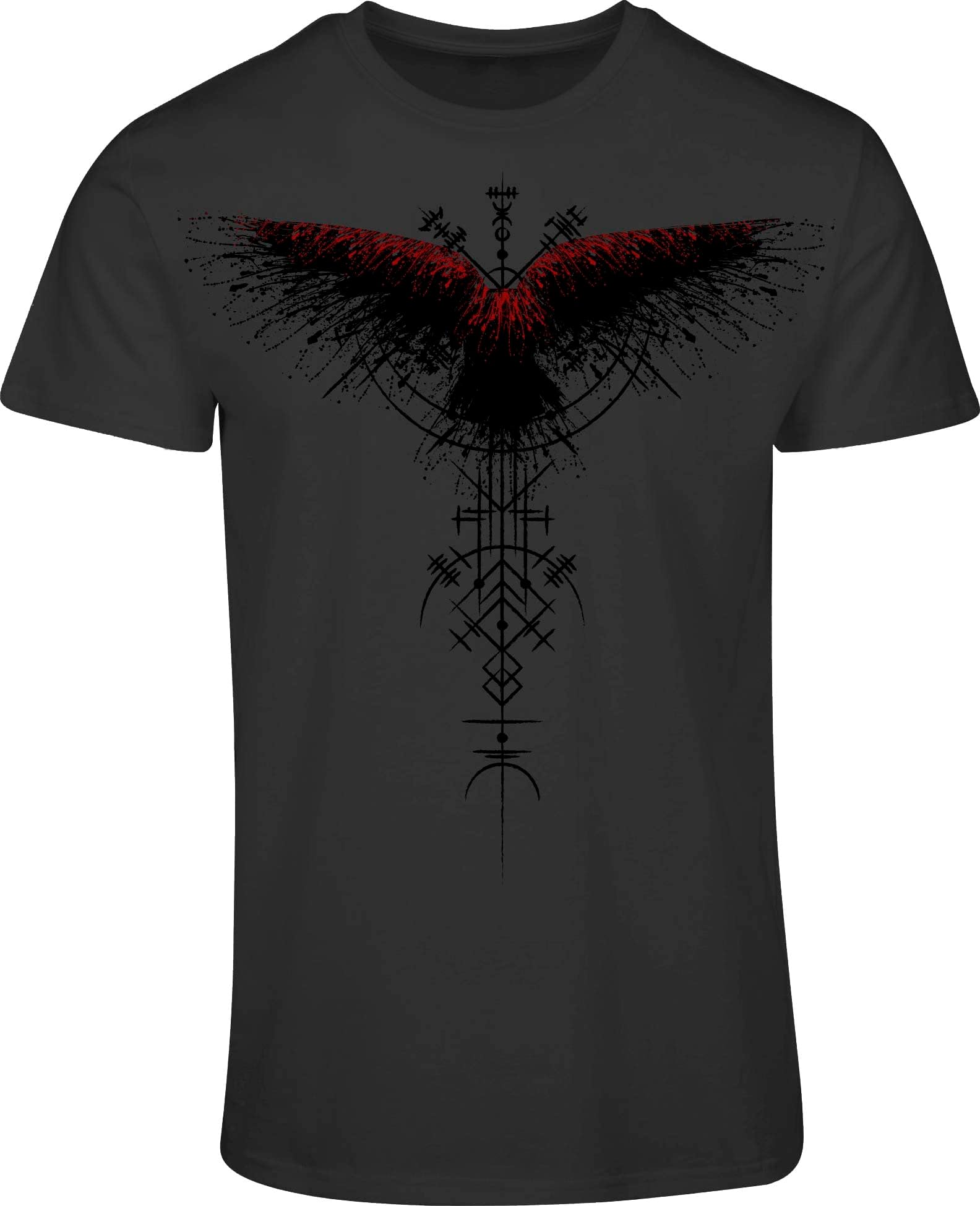 minifanViking Shirt Men's: Blood Raven – Raven T-Shirt Viking Gifts for Men – Viking Clothing