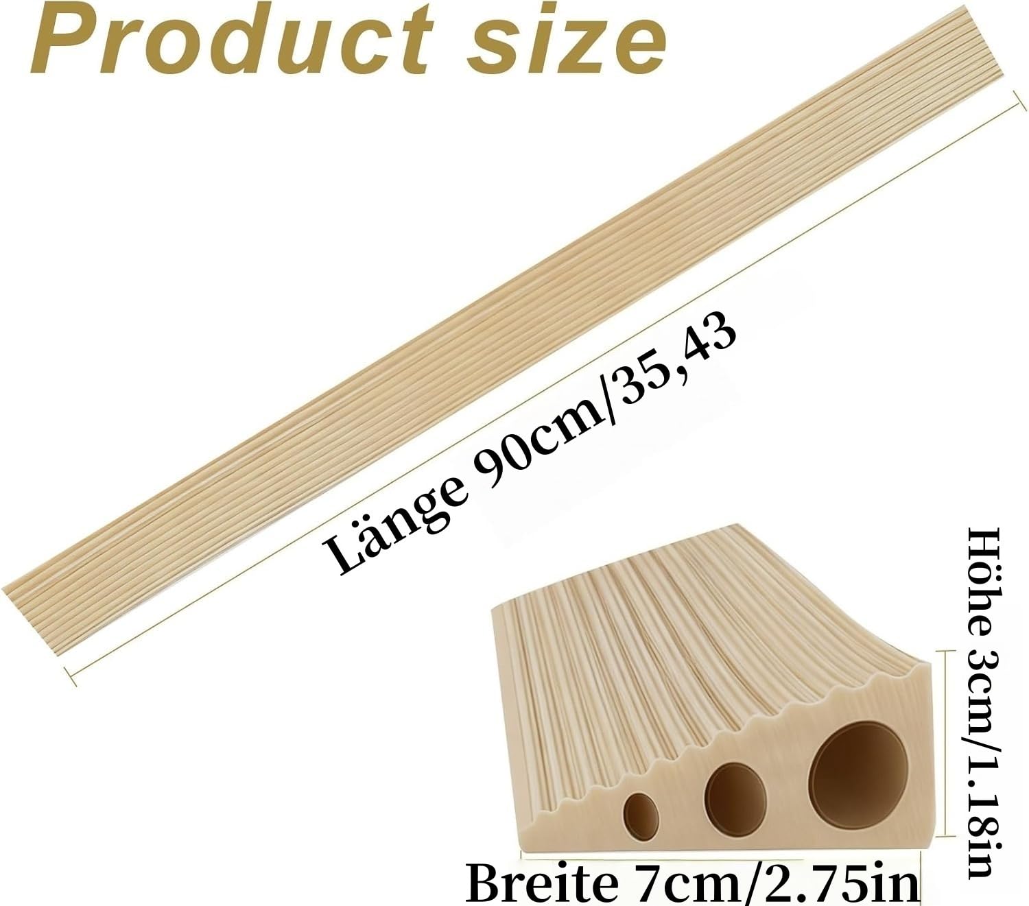 CUTIS Türschwellenrampe, 90x7x3 cm, PVC Rampe Saugroboter, Schwellenrampe, Geeignet für Saugroboter, Kinderwagen, Einkaufswagen, Rollatoren und E-Scooter, Rampe Türschwelle (Blassgelb)