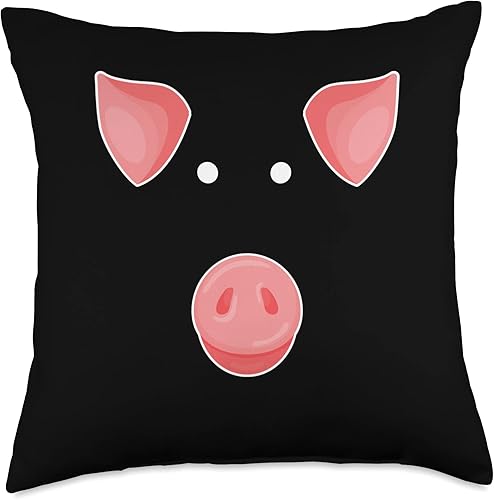Funny Mini Pig Face Miniature Pig Owner Gift Funny Mini Face  Almohada de dueño de cerdo en miniatura, 18 x 18, multicolor