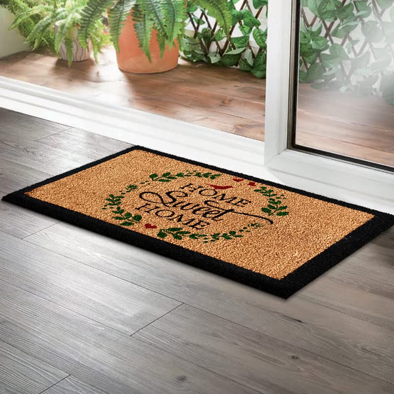 luxurux welcome mats outdoor coco coir doormat, with heavy-duty pvc backing - natural - perfect color/sizing for outdoor/indoor uses. (24 x 36 inch, 500-9)