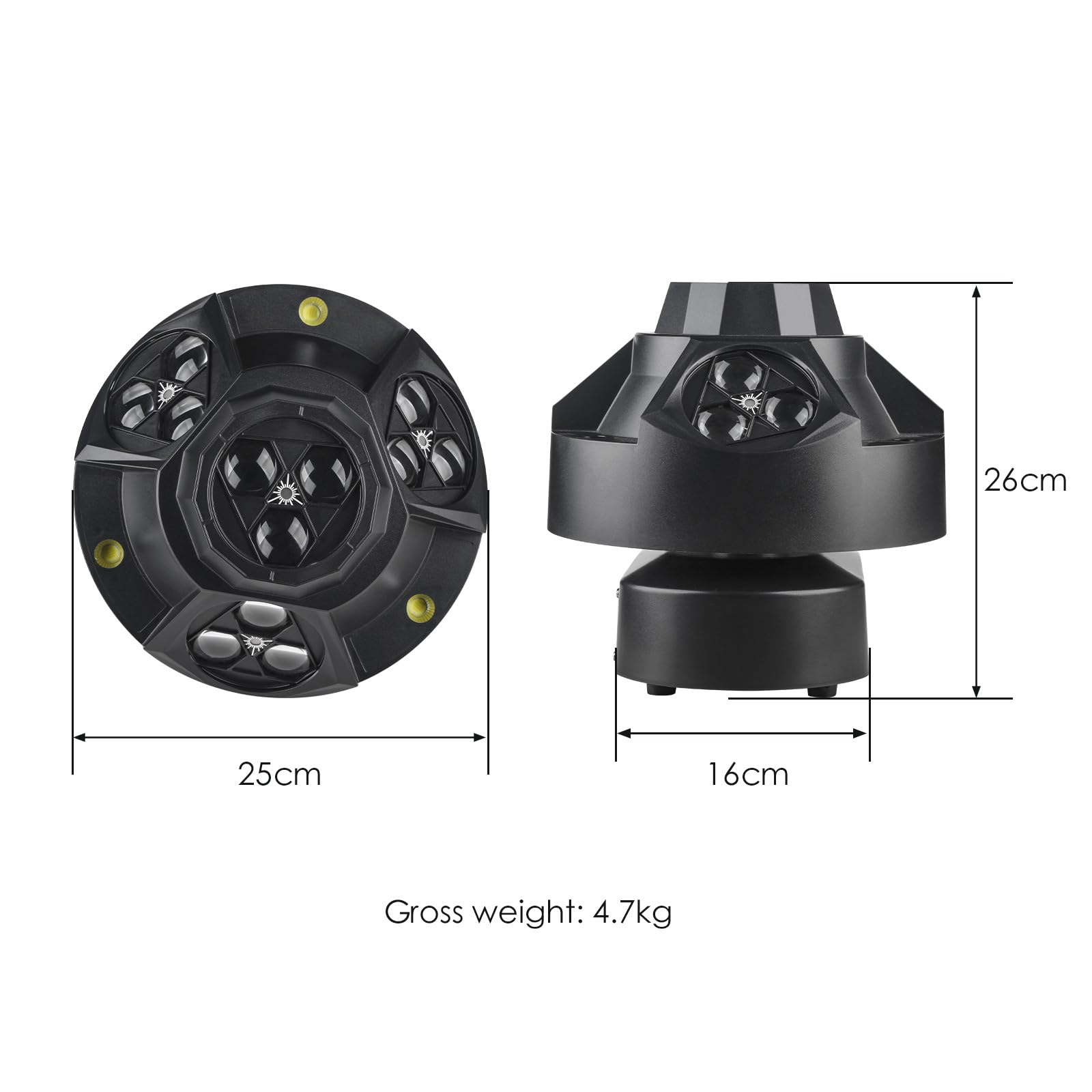 DJ-Partylicht, 200 W RGBW 4-in-1-LED-DJ-Bühnenlichter, DJ-Lichter mit unendlicher Drehung und aktiviertem Ton für Hochzeits-DJ-Partys und Live-House