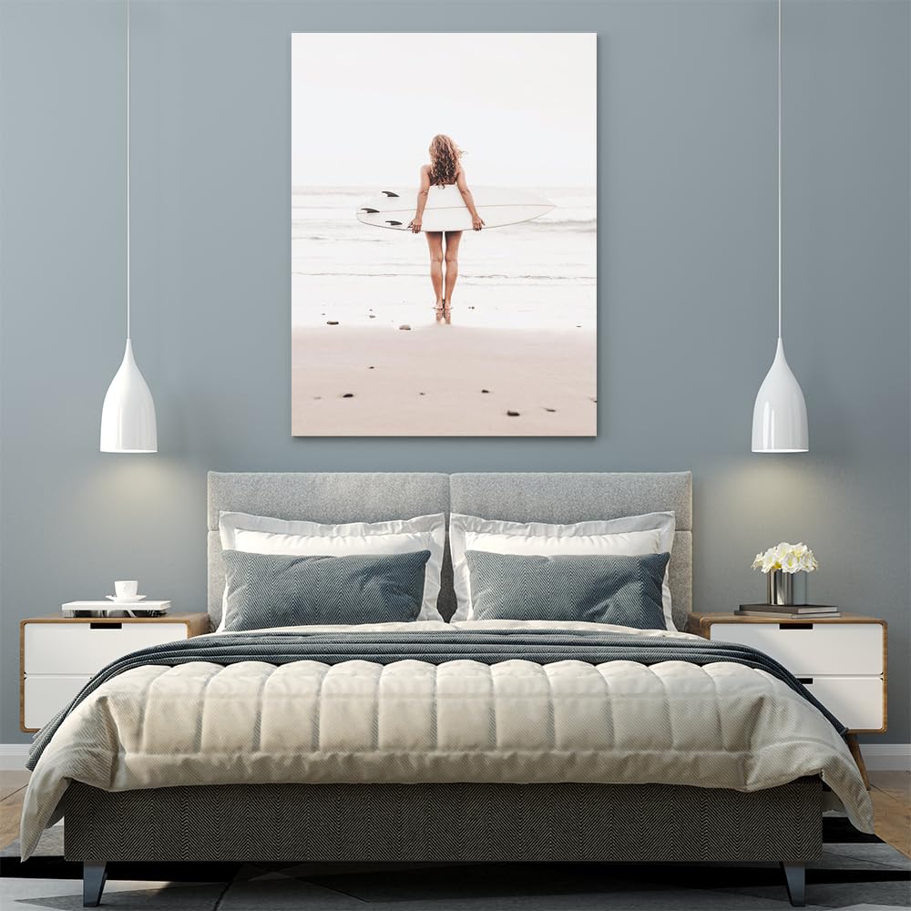 VERRE ART Printed Framed Canvas Painting for Home Decor Office Wall Studio Wall Living Room Decoration (45x60inch Wrapped) - California Girl