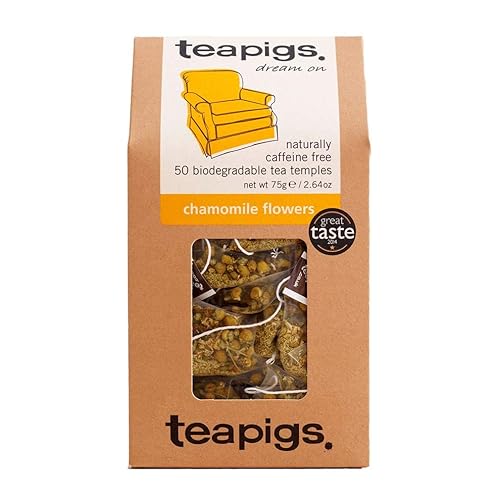 Teapigs Bolsas de té de hierbas de manzanilla hechas con flores enteras (1 paquete de 50 bolsitas de té)